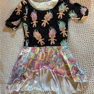 90s print high low peplum top